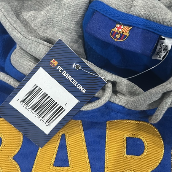 FC Barcelona Barca Pullover Hoodie - Blue/Heathered Gray - Picture 3 of 4